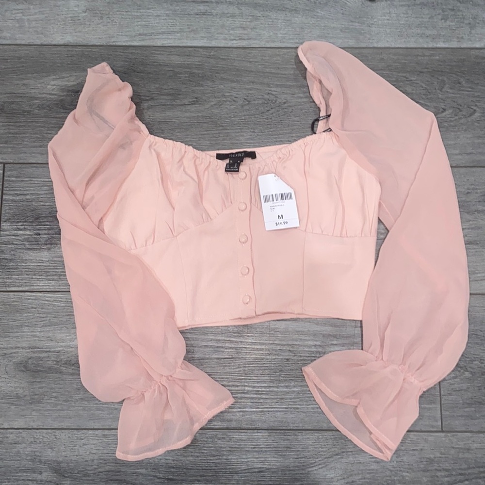Pink crop blouse